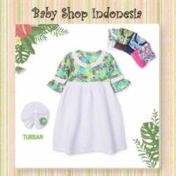 large Gamis Anak Abstrak Flower Putih